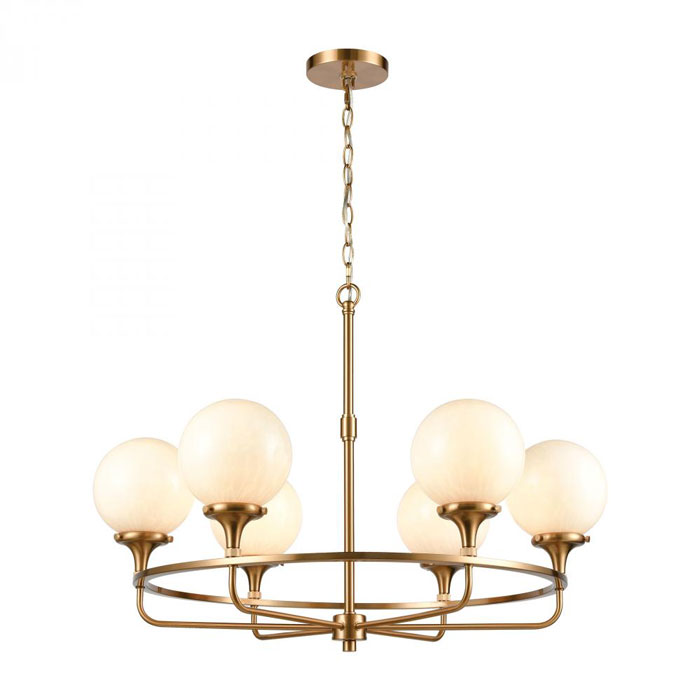 Beverly Hills 6-Light Chandelier in Satin Brass by ELK Lighting 301456/6