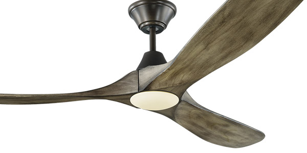 Maverick Collection 60“ 3-Blade Ceiling Fan in Brushed Steel with Dark Walnut Blades and Opal Glass LED Lens Visual Comfort 3MAVR60BSD
