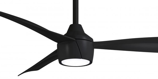 Skinnie Collection 44” 3-Blade Ceiling Fan in Coal with Coal Blades and White Etched LED Lens Minka Aire F625L-CL